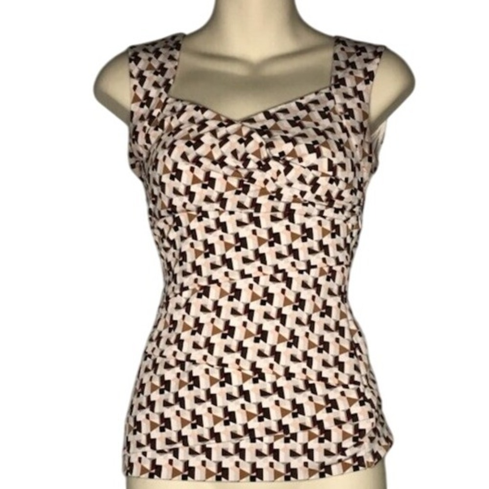 White House‎ Black Market Sleeveless Top Geometric Print XXS